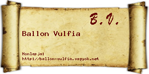 Ballon Vulfia névjegykártya